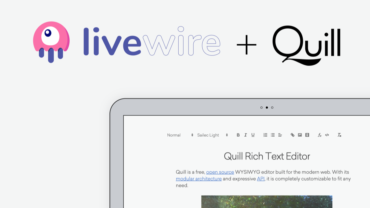 How to use Quill Rich Text Editor with Livewire